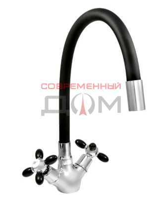 Кух.смеситель Juguni 0402.139 гибкий излив, черный